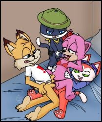 anal anal_sex anthro atlus bikini black_body black_fur blinx blinx_the_time_sweeper bubsy_(series) bubsy_bobcat clothing felid feline female fur genitals group hi_res male male/female mammal megami_tensei megami_tensei_persona microsoft morgana_(persona) muffinlewds open_mouth orange_body orange_fur pancake_(toontown) penetration penile penile_penetration penis penis_in_ass persona_5_tactica pink_body pink_fur pussy sarge sega swimwear toontown_corporate_clash toontown_online vaginal_penetration vaginal_penetration xbox_game_studios