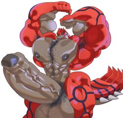 2020 5_fingers anthro armpit_hair balls big_balls big_muscles big_penis body_hair boner brown_nipples erection fingers flexing foreskin genitals grin groudon hi_res huge_balls huge_cock huge_muscles humanoid_genitalia humanoid_penis hyper hyper_balls hyper_genitalia hyper_muscles hyper_penis legendary_pokémon male male_only multicolored_body muscular muscular_anthro muscular_male nintendo nipples nude penis pokémon_(species) pokemon pubes red_body remert simple_background smile solo spikes spikes_(anatomy) teeth two_tone_body uncut video_games white_background yellow_eyes yellow_sclera