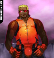 1boy 2004 archived_source bara bulge dark_skin dated fully_clothed male male_only muscular orville_(rumble_fish) rumble_fish solo video_games with_no_title