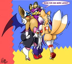 anthro ass big_breasts breasts face_in_breasts female female/female genderswap group huge_breasts nipples rouge_the_bat rule_63 sonic_(series) sonic_riders sonic_the_hedgehog_(series) tails wave_the_swallow xanderdwulfe yuri