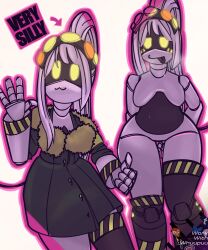 big_breasts clothing female_only murder_drones murder_drones_oc naked_female ponytail thick_thighs