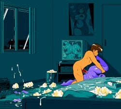 1boy 2d 2girls after_sex animated areola_slip areolae asian_mythology bed bedroom bikini bikini_only blush breasts chinese_mythology cum cum_on_arm cum_on_body cum_on_breasts cum_on_face cum_on_floor cum_on_hair cum_on_sheets cum_on_tongue cum_on_wall east_asian_mythology ejaculation facial female game_cg gif groin hat heart hearts_around_head holding_leg huge_breasts jermaneels jiangshi jiangshi_(jermaneels) micro_bikini multiple_views mythology navel nipples one_eye_closed open_legs open_mouth peace_sign penis penis_in_pussy pixel_animation pixel_art poster purple_body purple_skin red_eyes sex sheets short_hair smile squirting string_bikini strip_rock-paper-scissors_-_jiangshi_edition striped_bikini television thick_thighs thighs tissue_box tongue tongue_out vaginal_penetration window