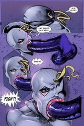 balls big_penis blowjob blue_eyes breasts busty fellatio female gwen_stacy hourglass_figure huge_cock imminent_sex large_penis male marvel marvel_comics meinfischer penis spider-gwen spider-man_(series) symbiote tagme testicles veiny_penis venom venom's_kiss_(comic) venom_(marvel) wide_hips