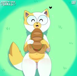 1girls 2020 :3 adorable adventure_girls adventure_time anthro big_breasts breasts cake_the_cat cartoon_network cute cute_fangs domestic_cat felid feline felis female female_only food genitals heart hi_res mammal navel nipples nude open_mouth pussy sandwich_(food) solo somescrub wholesome