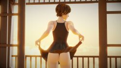 3d adnarimydeth athletic athletic_female brown_hair busty capcom female female_focus female_only hourglass_figure sakura_kasugano short_hair street_fighter street_fighter_v tagme wide_hips