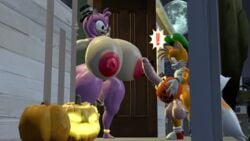 3d amy_rose big_breasts big_penis erection halloween inkbunny minttoo sonic_(series) sonic_the_hedgehog_(series) tails