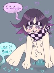 after_anal after_sex chibi cum cum_in_ass cum_inside danganronpa gay heart-shaped_pupils k1b0 keebo kiibo kokichi_ouma ouma_kokichi purple_hair robot robot_boy saliva saliva_trail straight_hair