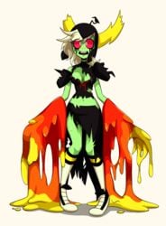 alien alien_girl breasts disney disney_channel embarrassed female flowerpigeon73 green_skin humanoid lord_dominator solo torn_clothes wander_over_yonder