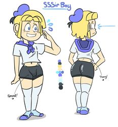 1boy ass ass_up belly big_ass big_butt blonde_hair boy bulge butt_crack clothing curvaceous curvy femboy male male_only midriff navel sailor_boy sailor_uniform slobbyslapper solo sssir sssir8 sweat sweatdrop thick_thighs trap