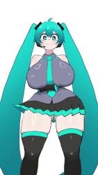 1girls 2d 2d_animation animated arms_under_breasts ass_visible_through_thighs big_breasts blinking blue_eyes blue_hair bouncing_breasts breasts cham_tree clothed clothed_female curvy female female_only hatsune_miku hourglass_figure long_hair looking_at_viewer matching_hair/eyes skirt smile solo solo_female tagme thick_thighs thighhighs thighs tie twintails video vocaloid