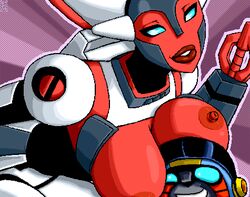 alien alien_girl big_breasts breasts_on_head female hot_shot mechanical mindsedge naughty naughty_face nurse nurse_cap pervert red_alert red_alert_(femme) red_lipstick red_nipples red_skin robot robot_girl transformers transformers_animated