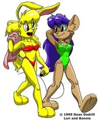 1990s 1999 20th_century bonnie dean_dodrill elysian_tail jazz_jackrabbit_(series) lori_jackrabbit noogy swimsuit