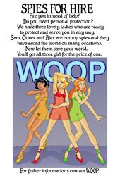 3girls alex_(totally_spies) clover_(totally_spies) dark-skinned_female dark_skin female female_only human multiple_females multiple_girls nightgown sam_(totally_spies) scorpia totally_spies