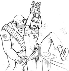 gay heavy_(team_fortress_2) heavy_weapons_guy human male male_only multiple_boys scout scout_(team_fortress_2) syberfox team_fortress_2 undressing yaoi