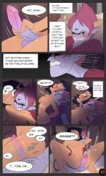 big_penis bite bitting black_hair breasts brown_eyes comic comic_page cum cumshot demon demon_boy demon_horns disney disney_xd filipino filipino_female handjob interspecies janna_ordonia mutual_orgasm nude nude_female page_40 penis pointy_ears purple_body purple_skin red_eyes red_hair red_shirt restrained rope rope_bondage star_vs_the_forces_of_evil tom_lucitor torment vicky76