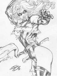 00s 2000s 2009 avengers carol_danvers marvel monochrome ms._marvel_(carol_danvers) renato_camilo straight_hair