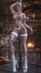1girls 3d breast_tattoo ciri dancer dancing female female_only fishnets fit green_eyes high_heels looking_at_viewer navel_piercing nipple_piercing panties piercing platform_heels pole pole_dancing pubic_tattoo queen_of_spades queen_of_spades_symbol queen_of_spades_tattoo sexy_pose sleeves smug solo stockings stripper stripper_pole tattoo the_witcher_(series) the_witcher_3:_wild_hunt thong white_hair zentaeron