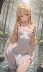 1futa abs ai_generated balls big_penis blonde_futa blonde_hair blonde_only blue_eyes breasts bulge clothed covered_abs dickgirl dress flaccid futa_only futanari half-erect hands_on_hips hime_cut hime_girl_(jamesbron) intersex jamesbron large_penis long_hair looking_at_viewer nature navel navel_visible_through_clothes nipples_visible_through_clothing penis penis_bulge penis_under_clothes penis_under_dress realistic_breast_size realistic_penis_size river small_breasted_futa small_breasts smile solo solo_futa standing standing_in_water water wet wet_clothes white_dress wide_hips