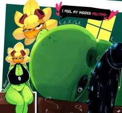 1girls 2025 anthro anus ass ass_bigger_than_head big_ass big_breasts big_penis big_thighs black_shirt breasts breasts_bigger_than_head choker clothed clothing dialogue dildo dildo_in_pussy female gigantic_ass gigantic_breasts gigantic_thighs green_body huge_ass huge_breasts huge_thighs humanoid hyper hyper_ass hyper_breasts hyper_thighs mckeyes penis plant plant_girl plants_vs_zombies plants_vs_zombies:_heroes pussy sex_toy sitting solar_flare_(pvz) solo solo_female spiked_penis sunflower sunflower_(pvz) tank_top text thick_thighs thighhighs thighs thighs_bigger_than_head thong tummy vaginal_penetration waving waving_at_viewer yellow_hair
