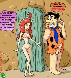 age_difference erection father_and_daughter female fred_flintstone green_eyes hanna-barbera human male nipples nude pebbles_flintstone rage_grenade red_hair the_flintstones the_pebbles_and_bamm-bamm_show voyeur