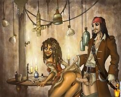 anal calypso celebrity dark-skinned_female dark_skin famous_comics interracial jack_sparrow johnny_depp naomie_harris pirates_of_the_caribbean sex tia_dalma