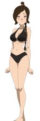 1girls ai_generated avatar_the_last_airbender black_bikini female female_only plain_background solo ty_lee