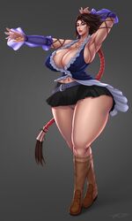 1girls absurdres armpits big_breasts breasts cleavage female female_only final_fantasy final_fantasy_x final_fantasy_x-2 highres large_breasts panties raidouzero solo thick_thighs wide_hips yuna