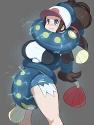 absurd_res big_breasts black_clothing black_topwear black_vest blue_eyes bodily_fluids bottomwear breasts brown_hair clothing denim denim_bottomwear denim_clothing denim_shorts drooling eelektrik electricity electrostimulation generation_5_pokemon genital_fluids hair hat headgear headwear hi_res hilda_(pokemon) huge_breasts nintendo okra_sticky pokemon pokemon_(species) pokephilia ponytail ryona saliva shirt shocking shorts topwear vaginal_fluids vest white_clothing white_hat white_headwear white_shirt white_topwear