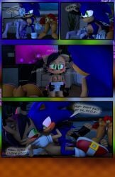 1boy 3d 3girls anthro anthro_female anthro_male anthro_on_anthro anthro_only archie_comics areolae ari_is_very_sad ass bed bedroom black_hair blaze_the_cat blue_balls blue_eyes blue_fur blush breasts brown_fur cat_girl catgirl chipmunk clothing cock comic comic_page cum cum_in_pussy cum_inside dialogue dick ejaculation english_dialogue english_text erection eulipotyphlan female foursome fur genitals green_eyes group group_sex hair hedgehog lavender_fur lynx male male/female mammal missionary_position naked naked_female nicole_the_lynx nipples nude nude_female on_floor penetration penis pussy red_hair room sally_acorn sex sex_on_floor sfm sonic_(series) sonic_the_hedgehog sonic_the_hedgehog_(archie) sonic_the_hedgehog_(comics) sonic_the_hedgehog_(series) source_filmmaker speech_bubble tail text vagina whimper whimpering yellow_eyes