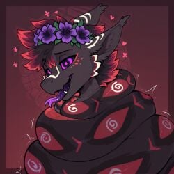 ai_generated anthro avali blep brainwashed brainwashing coiling coils constriction femboy flower flower_in_hair flowers furry gay gay_anal gay_male gay_sex homosexual homosexual_male hypai hypnosis hypnotic_eyes looking_pleasured love male/male male_penetrated mind_break mind_broken mind_control mindbreak mindfuck open_mouth pleasure_face snake solo solo_male squeeze squeezing tongue tongue_out