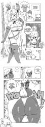 ass between_buttocks butt comic dark_skin dialogue dress_between_buttocks female greatoneboyle thick_ass