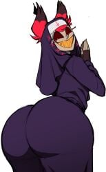 alastor_(hazbin_hotel) alpha_channel animal_humanoid ass big_butt blackwhiplash deer deer_humanoid demon demon_humanoid hazbin_hotel hi_res humanoid male mammal mammal_humanoid nun nun_outfit praying_hands smile smiling_at_viewer solo solo_male thick_thighs