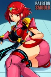 ass breasts female female_only looking_at_viewer nintendo pyra smgold solo xenoblade_(series) xenoblade_chronicles_2