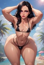 1futa ai_generated almost_naked beach big_ass bikini bottom_heavy futanari girly hourglass_figure looking_at_viewer n rule_63 seductive the_witcher_(series) thick_thighs thin_waist wide_hips yennefer