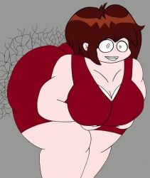 ass_bigger_than_head big_ass big_breasts big_breasts cracked_wall crazy crazy_eyes crazy_smile dark_red_dress friday_night_funkin friday_night_funkin_mod girlfriend_(friday_night_funkin) marios_madness secret_histories secret_histories_gf_(marios_madness) thick_thighs