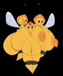 3girls beauty_mark big_belly combee fat huge_ass huge_breasts huge_nipples mob_face pokemon shortstack slightly_chubby tasteofchoklit