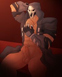 abs activision balls bara biceps big_balls big_penis blizzard_entertainment dark-skinned_male erection gabriel_reyes juggermelon male male_nipples male_only muscular_male nipples overwatch overwatch_2 pecs penis reaper