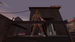 3d 3d_model boots_only fortnite futanari green_eyes green_hair green_skin heeled_boots image mouth_covered mouth_hold penny_(fortnite) she-hulk tagme team_fortress_2