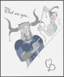 blush frost_(warframe) horns horny_female nyx_(warframe) oracle_dominus question thinking warframe