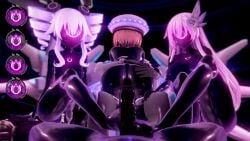 2futas 3d 3girls animated big_penis blanc breasts brown_hair corruption cum domination ejaculation foot_fetish footjob glowing_eyes latex latex_corruption latex_suit looking_at_viewer nepgear neptune_(neptunia) neptunia_(series) no_sound open_mouth pink_eyes pink_hair pov rei_ryghts sex small_penis stomping tagme taihou1944 transformation twin_drills uni_(neptunia) vaginal_penetration video white_hair