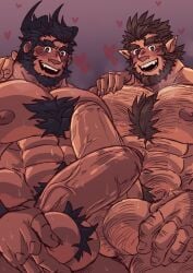 balls bara beard big_balls big_penis boner erection gay hairy_chest holding_balls humanoid_pointy_ears inviting_to_sex male male/male male_nipples male_only male_pubic_hair monster_prom muscular_male nipples nude penis scott_howl sweat sweating veiny_penis werewolf