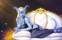 1girls 2020 alliance_(warcraft) big_breasts blizzard_entertainment breasts cleavage draenei female female_only large_breasts original_character solo tagovantor thighhighs warcraft white_hair world_of_warcraft