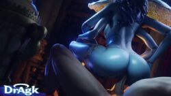 1boy 3d 3d_(artwork) animated blue_skin dragk elden_ring female female_on_top femdom four_arms fromsoftware perky_nipples petite_breasts ranni_the_witch riding riding_penis tagme video witch