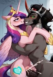 1boy 1boy1girl 1girl1boy 1girls 2024 2024s 2d 2d_(artwork) ai_generated alicorn black_body black_fur cheating cum cum_in_pussy cum_inside female friendship_is_magic furry furry_only happy happy_sex hasbro hooves horn hugging king king_sombra_(mlp) long_hair multicolored_hair my_little_pony my_little_pony_friendship_is_magic nai_diffusion pink_body pink_fur pink_skin pony ponygirl princess princess_cadance_(mlp) sex stable_diffusion unicorn unicorn_horn vaginal_penetration vaginal_sex