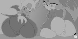 2girls abstrakt ass blaze_the_cat cameltoe pussy rouge_the_bat sega sonic_(series)