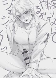 1boy dio_brando erection jojo's_bizarre_adventure looking_at_viewer male male_nipples male_only muscular_male open_clothes partially_clothed penis phantom_blood