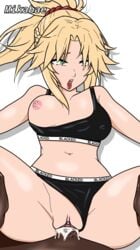 1boy 1boy1girl 1girls big_penis blacked blacked_clothing cum_in_pussy dark-skinned_male dark_skin fate_(series) female interracial male mikabae mordred_(fate) straight vaginal_penetration