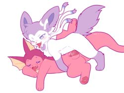 1boy 1girls anthro ass blue_eyes blush canine cum cum_in_pussy cum_inside cute cute_fang dragonling female fluffy fluffy_tail fur furry looking_at_viewer mammal nintendo open_mouth pokémon_(species) pokemon pussy pussy_juice rape red_fur sleeping sylveon tail tongue tongue_out vaporeon