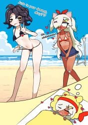 2boys bikini cu5001 dream femboy indie_virtual_youtuber momomovt shrimplerat tanline tanlines vtuber