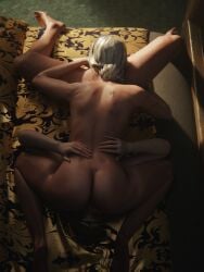 2girls 3d 69 anus ass cd_projekt_red cerys_an_craite ciri cunnilingus female fingering_partner fingering_pussy freckles green_eyes light-skinned_female light_skin mascara nude oral pussy scar spread_legs the_witcher_(series) the_witcher_3:_wild_hunt tongue tongue_out white_hair witcherres yuri